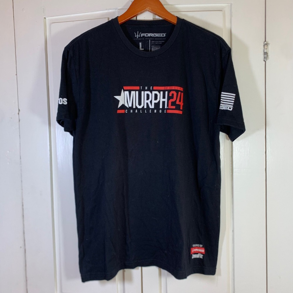 Forged The Murph Challenge 24 CrossFit Graphic T-Shirt Mens Large Black Gym